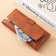 Cross-border luxury long bi-fold women's wallet, simple zippered, multi-slot coin wallet for foreign trade