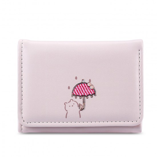 New solid color tri-fold wallet for women, luxurious look, cute short ins style women's coin purse wholesale