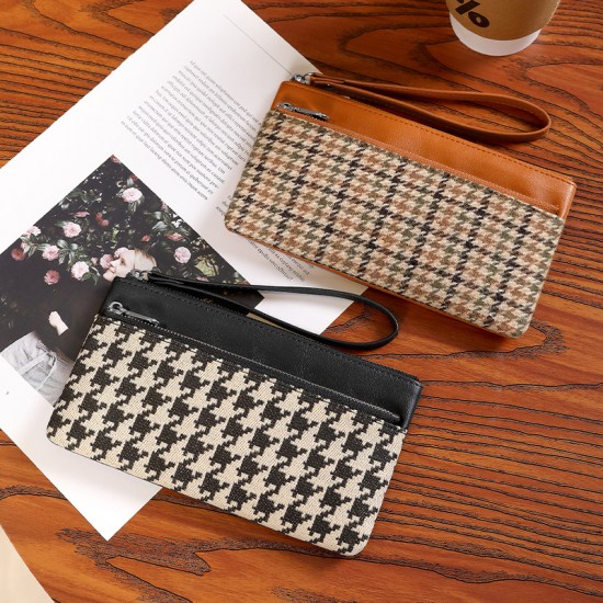 2025 new houndstooth contrast color, cute card holder, mini coin clutch and key storage