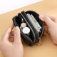 New mini hand-held wallet for women, diamond-stitched double zipper coin and coin purse, PU leather
