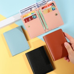Best-selling foreign trade style, simple small wallet, multi-functional card slots, integrated bill compartment, anti-magnetic leather wallet