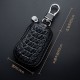 Top-grain cowhide backpack, universal car key holder, men's multi-function genuine leather crocodile head hook, remote control storage
