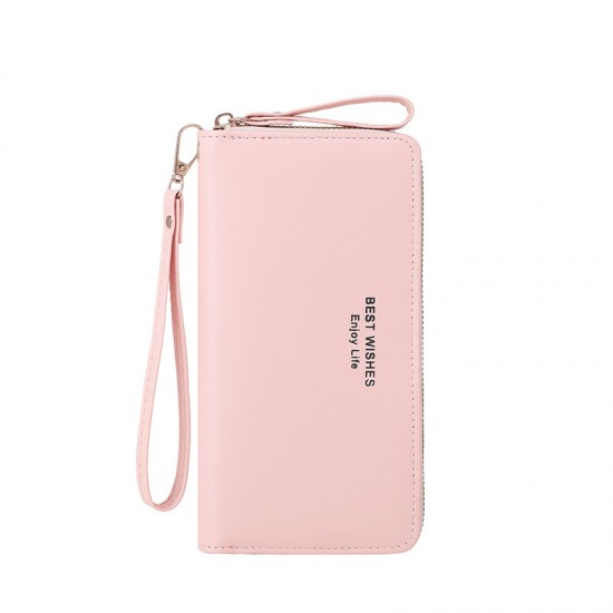 New Korean-style women's long wallet, light luxury business wallet, fashionable and versatile, multi-card slot zippered wallet wholesale.