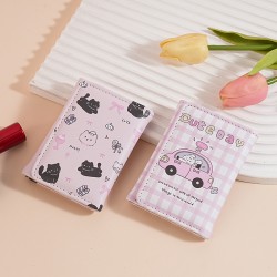 Cute cartoon print coin purse, multifunctional coin and ID two-in-one wallet, cross-border trade wallet, tri-fold card holder
