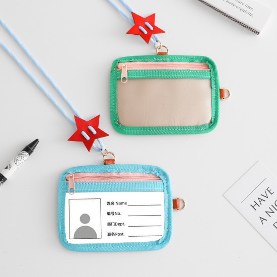 2025 new transparent soft-shell student ID card holder, transportation card, campus card, meal card, neck hanging card holder, work badge storage