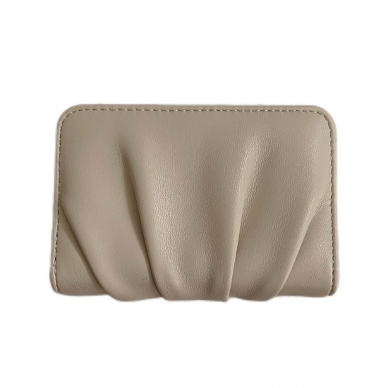 New Korean-style women's card holder, pleated, popular Instagram style, simple mini card holder with multiple card slots, solid color, 100% white Wholesale