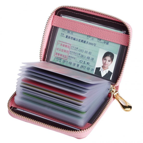 Retro card holder for men, anti-demagnetization, multiple card slots, ultra-thin ID card holder for women, anti-theft, large-capacity bank card holder