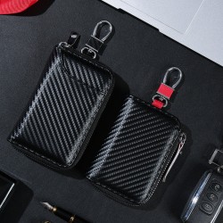 New carbon fiber textured, lightweight, stylish key holder with multi-purpose hook, portable, large capacity for home use