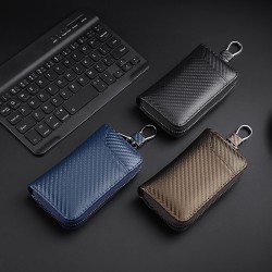 Best-selling men's wallet, carbon fibebusiness clutch, zippered wallet, large capacity, multiple card slots