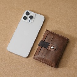Men's multi-layered wallet with genuine leathetexture, large capacity, anti-theft card holder, ultra-thin ID holder, two-in-one wallet.