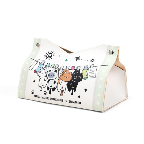 Cute tissue box for living room or bedroom, a multifunctional napkin storage box with cartoon dogs and cute cats.