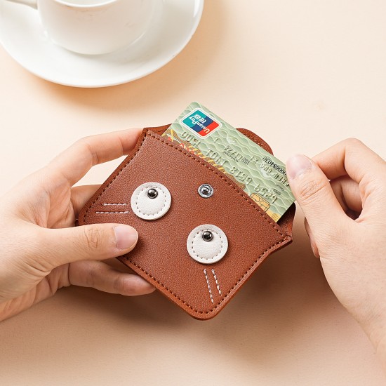 Cross-border simple, creative women's coin purse, luxury cartoon mini card holder, cute PU hanging bag and storage bag.