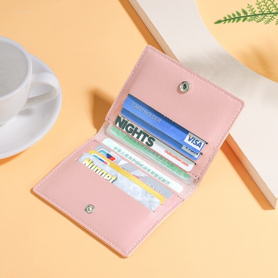 Short, ultra-thin, compact bank card holder Mini Driver's License Wallet with Integrated Card and Access Control Card Holder for Women
