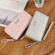 New Korean-style women's long wallet, light luxury business wallet, fashionable and versatile, multi-card slot zippered wallet wholesale.