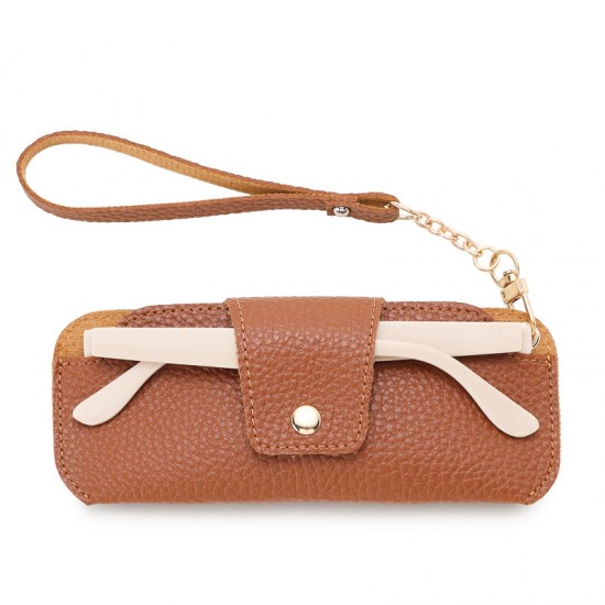 Cross-border unisex leather eyeglass bag, sunglasses storage pouch. Pressure-resistant, anti-loss, and hangable sunglasses storage bag