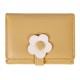 New Korean-style fashion and simple short tri-fold wallet for women Trendy PU wallet with multiple card slots and cute floral designs.