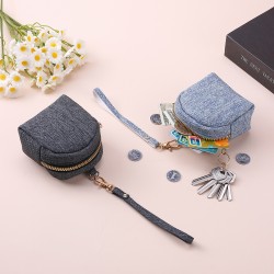 Key Holder, Mini Coin Purse, Headphone Storage Bag, Couple's Keychain, School Bag Charm, Denim Handbag