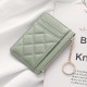 Korean-style simple diamond-patterned coin purse, creative chain zipper bag, ultra-thin portable coin purse with multiple card slots.