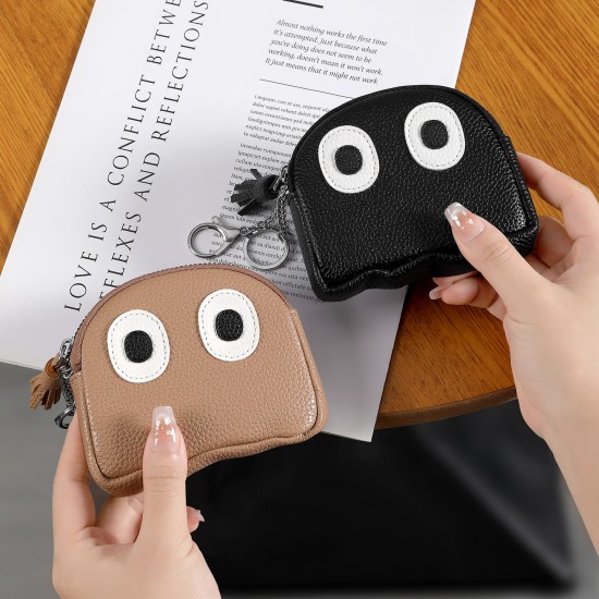 Cute cartoon-themed mini genuine soft leather coin purse Niche design Korean ins soft leather coin purse